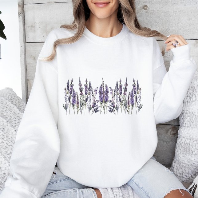 Sweatshirt Fleurs de lavande aquarelle (Créateur téléchargé)