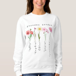 Sweatshirt Fleurs de naissance de jardin grand-mère personnal