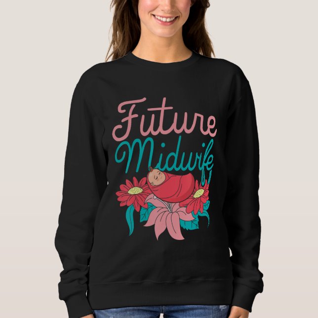 Sweatshirt Fleurs de sage-femme Accompagnement de grossesse D (Devant)