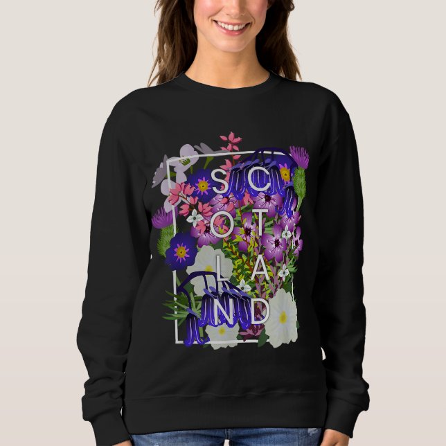 Sweatshirt Fleurs de Scotland Word Art - Scottish Pride (Devant)