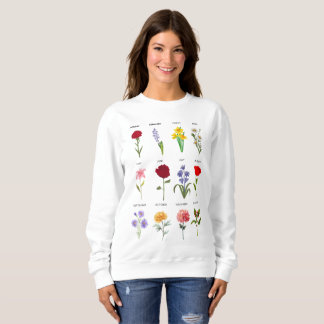 Sweatshirt Fleurs du mois de naissance personnalisées Tous le