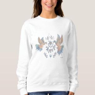 Sweatshirt fleurs et oiseaux
