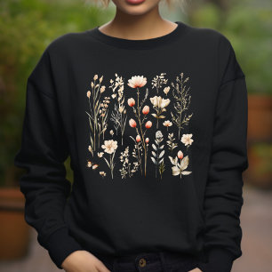 Sweatshirt Fleurs et papillons Cottagecore