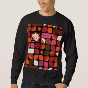 Sweatshirt Fleurs Feuilles géométriques Motif sans couture