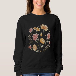 Sweatshirt Fleurs florales et aquarelle feuille