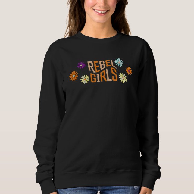 Sweatshirt Fleurs Graphiques Rebelles Filles (Devant)
