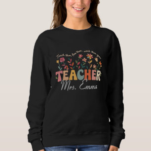Sweatshirt Fleurs Groovy Personnalisées Cadeau Personnalisé E