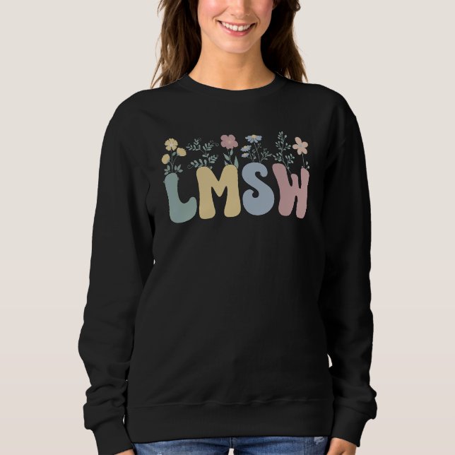 Sweatshirt Fleurs Lmsw super Master Professionnel Social Agré (Devant)