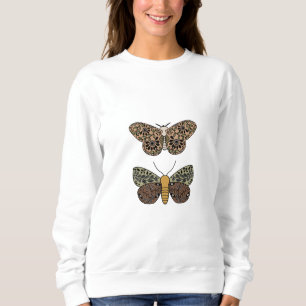 Sweatshirt Fleurs sauvages de papillon de nuit bohème moderne