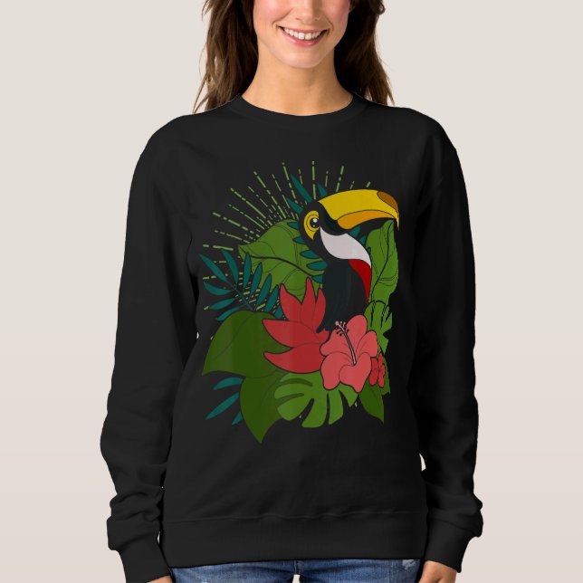 Sweatshirt Fleurs tropicales Zoo Animaux Animaux Oiseaux Exot (Devant)