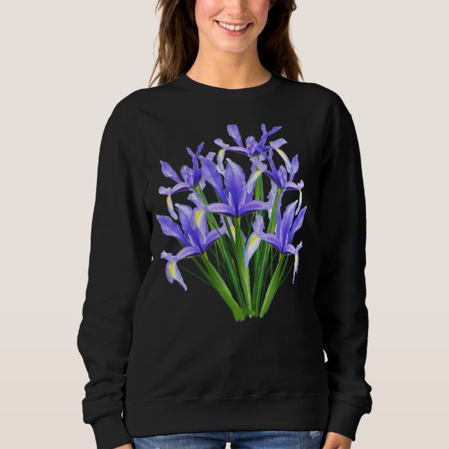 Sweatshirt Fleurs violettes Iris (Devant)