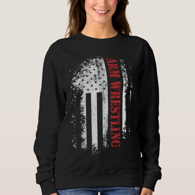 Sweatshirt Flexions de bras de drapeau de lutte de bras (Devant)