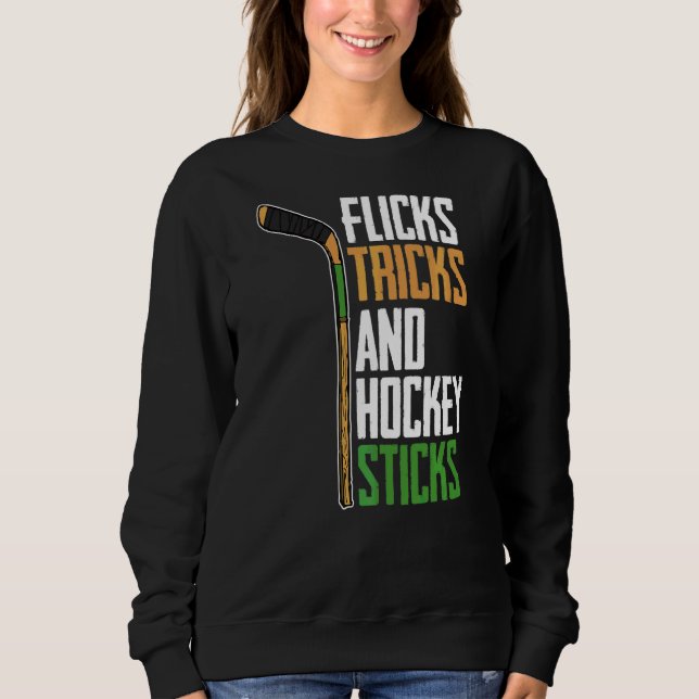 Sweatshirt Flicks Tricks Et Bâtons De Hockey Pelouse Hockey (Devant)