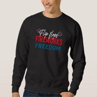 Sweatshirt Flip Flops Fireworks Et Liberté 4 juillet Usa