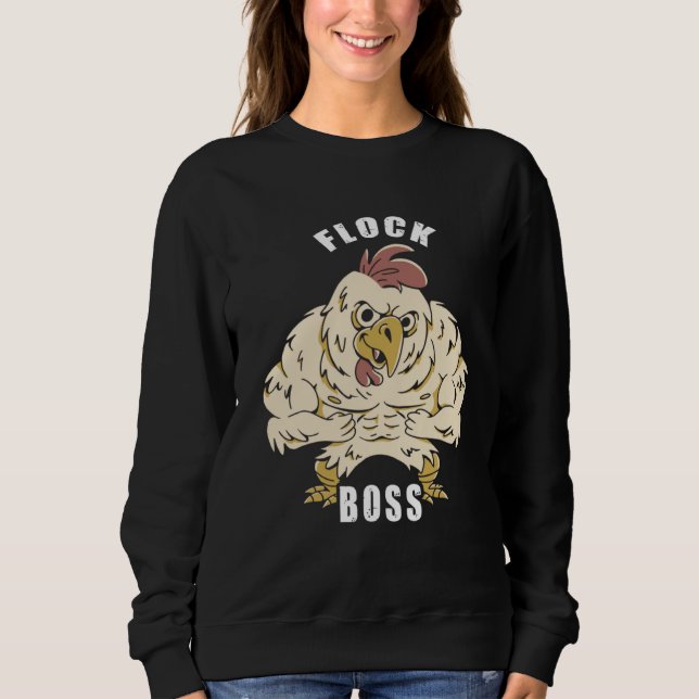 Sweatshirt Flock Boss flock Boss Huhn Love  Roosters (Devant)
