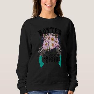 Sweatshirt Floral Cowgirl Hotter Plus Qu'Un Pistol Weste De 2