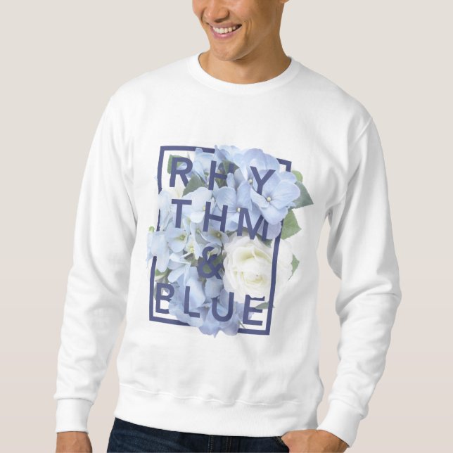 Sweatshirt floral de logo de rythme et de bleu (Devant)