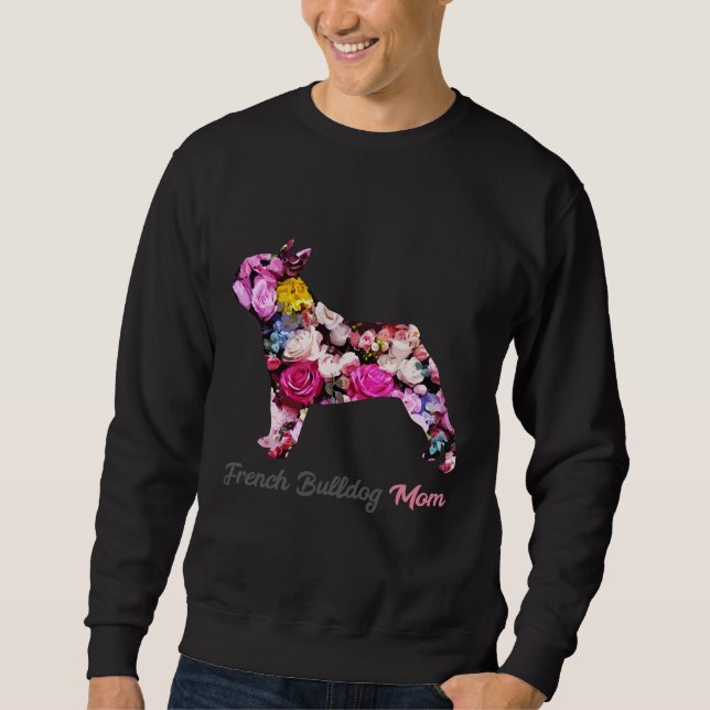 Sweatshirt Floral French Bulldog Maman 68 (Devant)