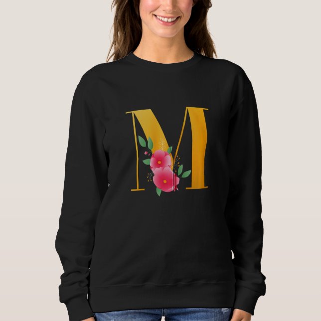 Sweatshirt Floral M Alphabet mou Lettre initiale M G (Devant)