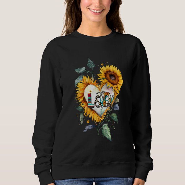 Sweatshirt Floral Sunflower Heart L&D Labor and Delivery Nurs (Devant)