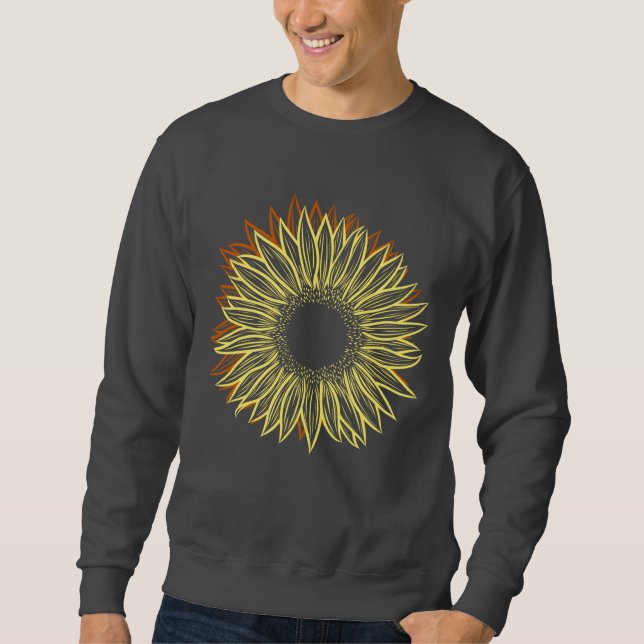 Sweatshirt Flore Rustique Tournesol Feu à main (Devant)