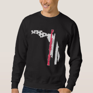 Sweatshirt Floride American Flag Map Fierté Patriotique 4ème 