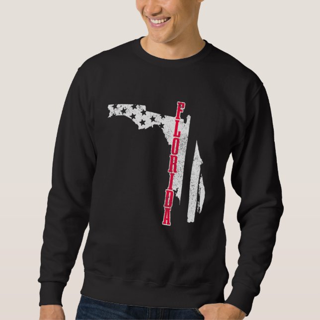 Sweatshirt Floride American Flag Map Fierté Patriotique 4ème  (Devant)