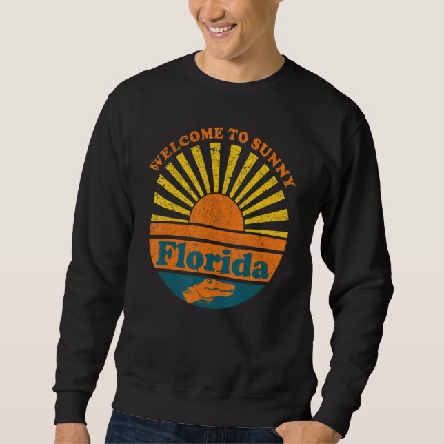 Sweatshirt Floride Bienvenue À Sunny Florida Alligator Gator  (Devant)