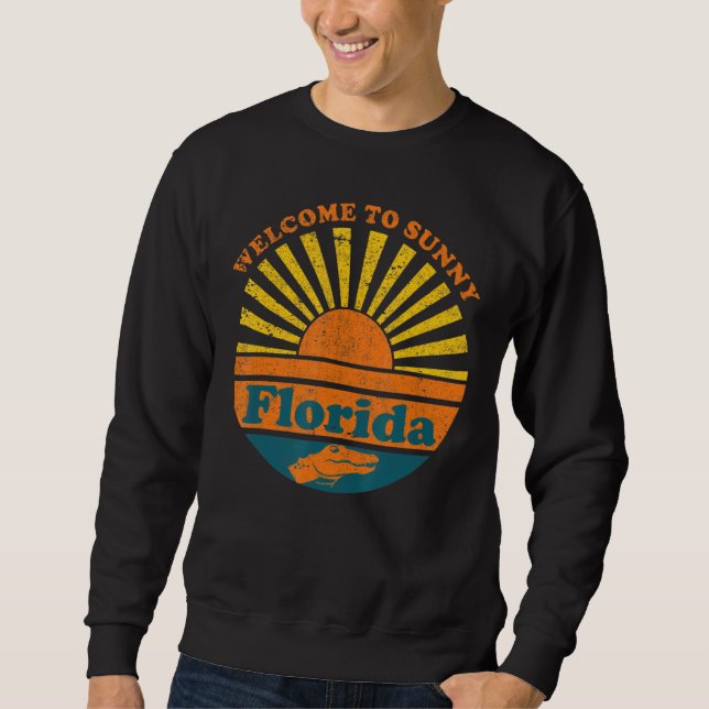 Sweatshirt Floride Bienvenue À Sunny Florida Alligator Gator  (Devant)