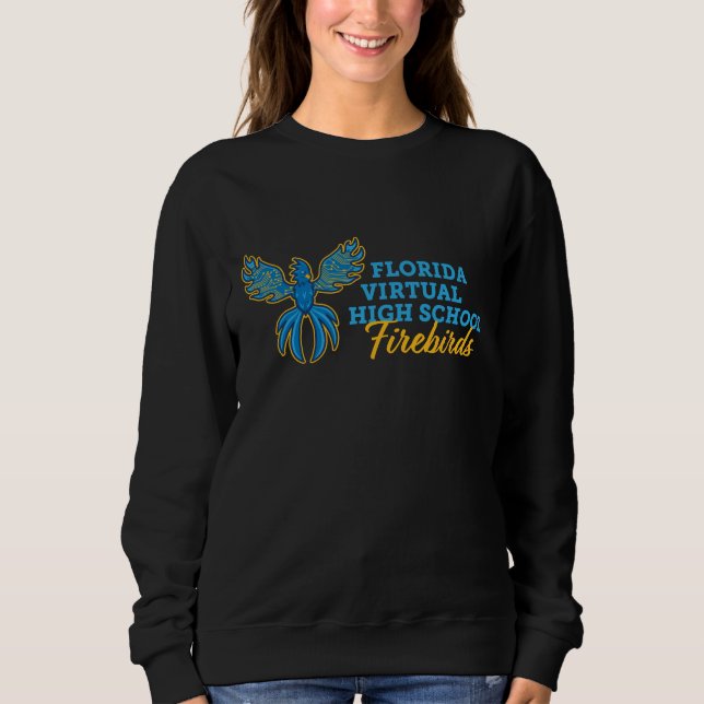 Sweatshirt Floride Lycée virtuel Feu d'oiseaux, Noir (Devant)