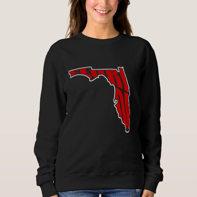 Sweatshirt Floride Silhouette avec Floride Texte État Love (Devant)