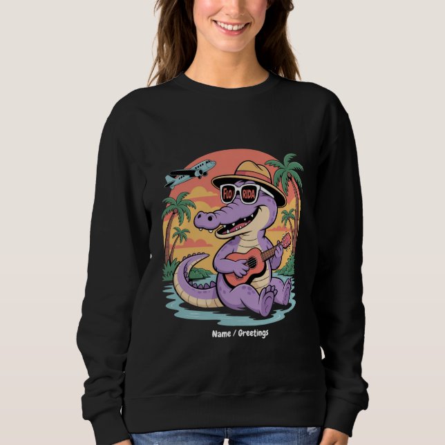 Sweatshirt Floride Vacances Cute Cool Été Alligator Funny (Devant)