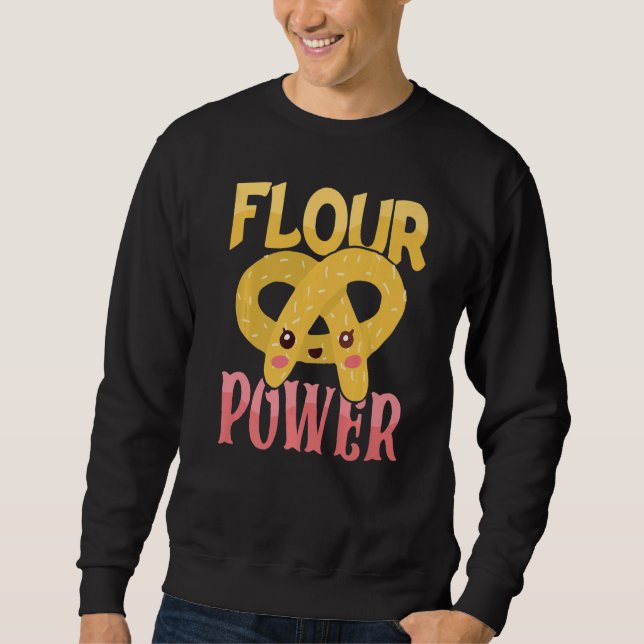 Sweatshirt Flour Power Baking Bakery Donut Cake Baker Premium (Devant)