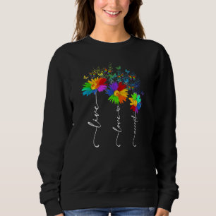 Sweatshirt Flower Butterfly Autism
