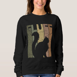 Sweatshirt Fluff Chat Vintage Amoureux des chats Rétro Chat S