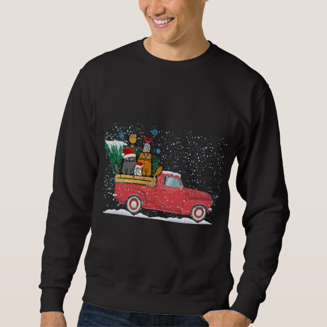 Sweatshirt Fluffmas Joyeux Avec Fluffes De Camion Rouge Coût  (Devant)