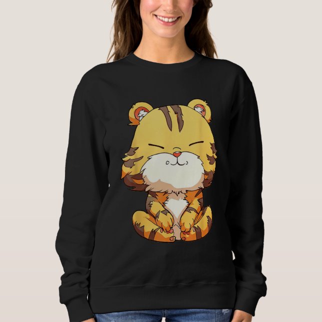 Sweatshirt Fluffy Tiger Zen  Pamper Yourself (Devant)