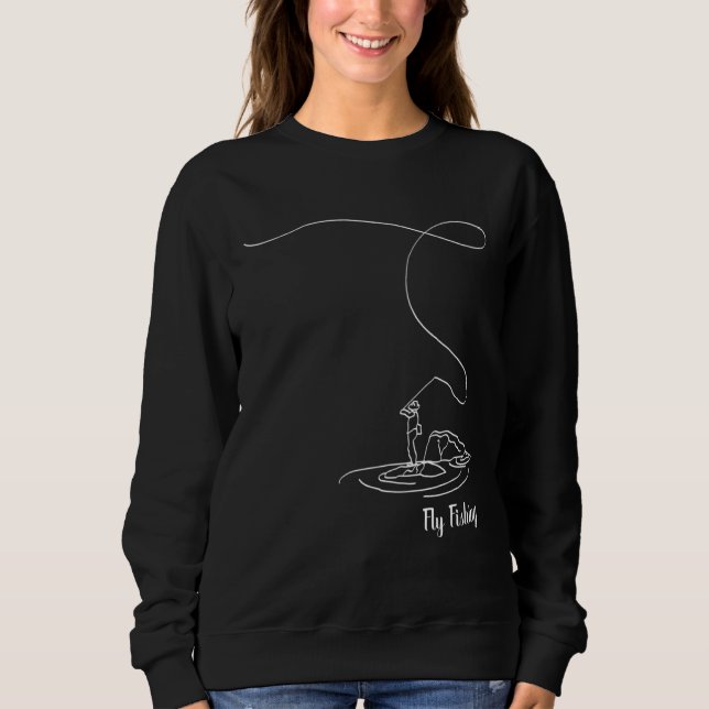 Sweatshirt Fly Fishing Trout and Mountain  Outdoor Flies Rod (Devant)
