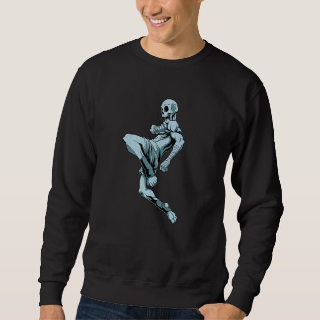 Sweatshirt Flying Knee Skeleton  Muay Thai Skeleton Thai Boxi (Devant)