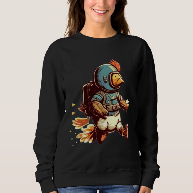 Sweatshirt Flying with Jet Pack  Chicken (Devant)