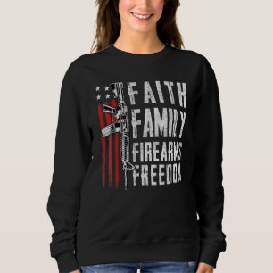Sweatshirt Foi Famille Armes à Feu Liberté - Pro Dieu Armes à
