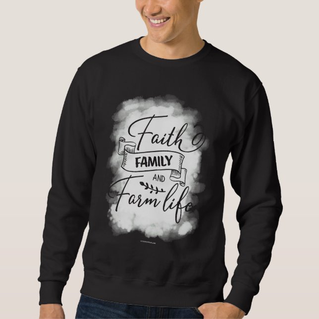 Sweatshirt Foi Famille Ferme Chrétienne Bible Verse Religieux (Devant)