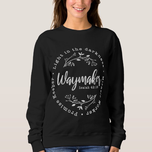 Sweatshirt Foi religieuse chrétienne Jésus WayMaker Miracle W (Devant)