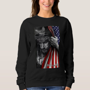 Sweatshirt Foi sur la peur Dieu Jésus Drapeau chrétien