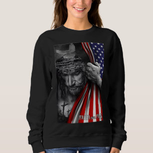 Sweatshirt Foi sur la peur Dieu Jésus Drapeau chrétien Drapea