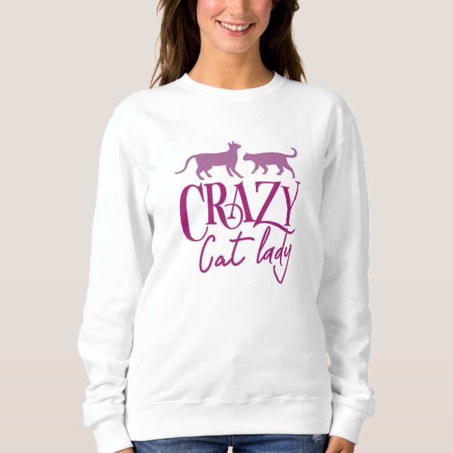 Sweatshirt Folle des chats (Devant)