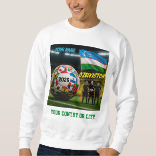 Sweatshirt Football 2026 Uzbekistán Nom personnalisé pays
