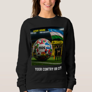Sweatshirt Football 2026 Uzbekistán Nom personnalisé pays