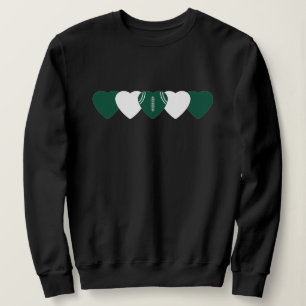 Sweatshirt Football à coeur vert et blanc foncé