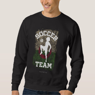 Sweatshirt Football Algérie Drapeau Football Femme Football F